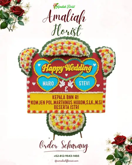 Papan Bunga Pernikahan Tuminiting